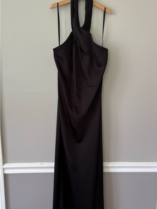 BHLDN Dresses & Skirts - BHLDN Black Halter Twist-Detail Evening Dress